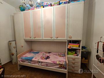 Cameretta Rosa a Ponte per Bambina