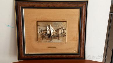 Quadro porticciolo argentato