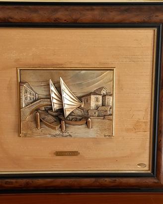 Quadro porticciolo argentato