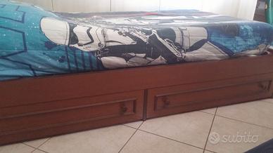 Letto camera singolo con cassettoni