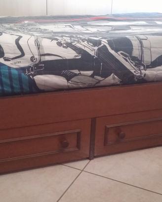 Letto camera singolo con cassettoni