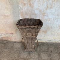 Gerla antica contadina in vimini anni '50 vintage
