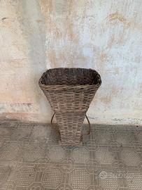Gerla antica contadina in vimini anni '50 vintage