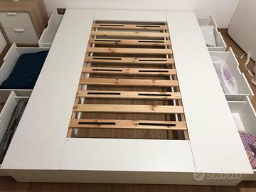 letto matrimoniale con cassetti contenitori