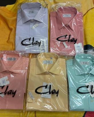 set 5 camicia Clay tag39 manica lunga cotone italy