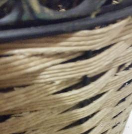 Portavasi intreccio polyrattan e metallo nuovi