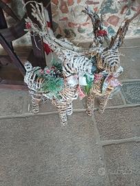 renne natalizio in vimini