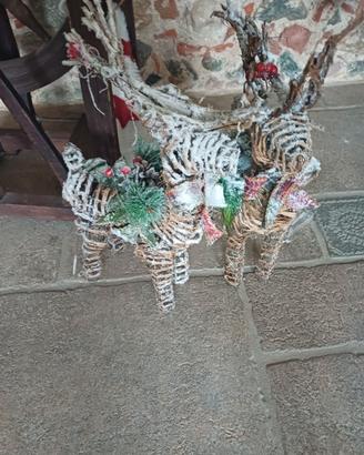 renne natalizio in vimini