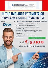 Contributo PNRR del 40 % per impianti fotovoltaici