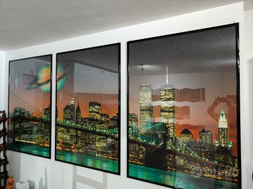 Quadro puzzle skyline New York – 3 cornici nere 
