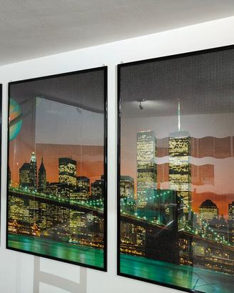 Quadro puzzle skyline New York – 3 cornici nere 