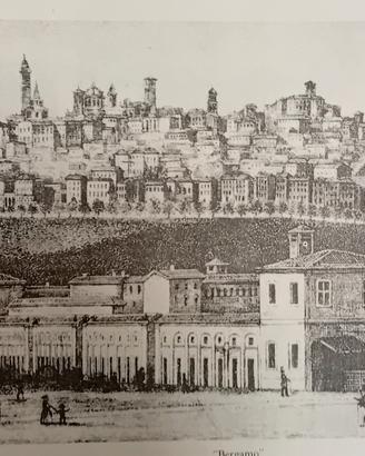 stampa antica di Bergamo xilografia rarissima 