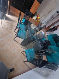 TAVOLO IN VETRO + 6 SEDIE