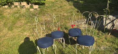 “Set 4 sedie da giardino vintage autentico”