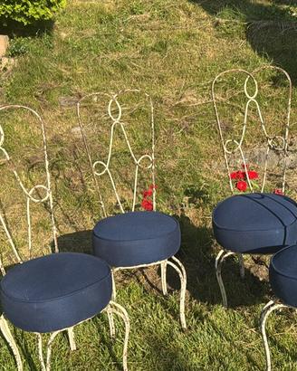 “Set 4 sedie da giardino vintage autentico”