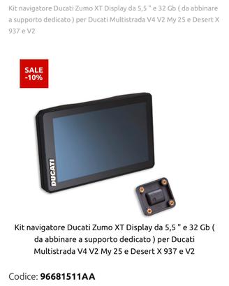 Navigatore Ducati Garmin Zumo XT