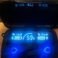Cuffiette Bluetooth con case di ricarica e display