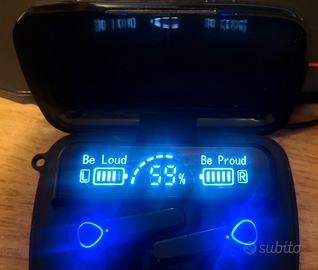 Cuffiette Bluetooth con case di ricarica e display