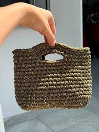 borsa uncinetto verde mini