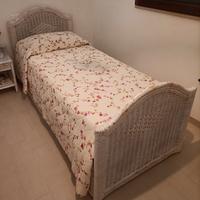 struttura Letto singolo in bambù rattan bianco