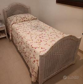 struttura Letto singolo in bambù rattan bianco