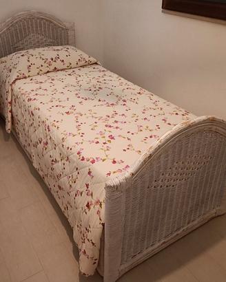 struttura Letto singolo in bambù rattan bianco
