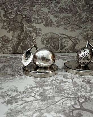 Coppia segna posto vintage Gucci Metallo argentato