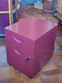 classificatore metallo 2 cassetti su ruote