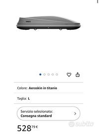 Portapacchi thule xxl 215 cm usato due volte
