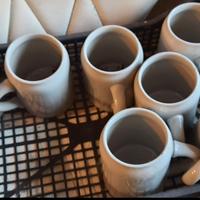 Boccali in pietra ceramica bianca da 500 ml,