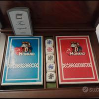 Modiano carte da poker scatola radica e argento 