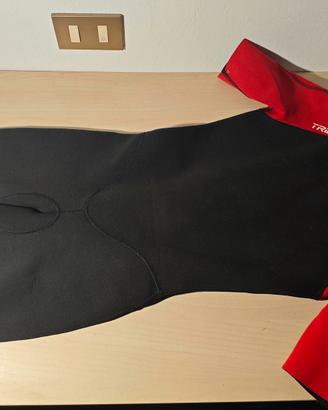 Muta corta Tribord Decathlon 14 anni nero/rosso