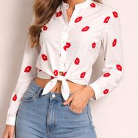 camicia coreana bianca con nodo