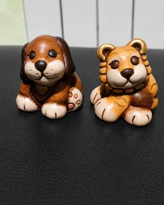 Coppia statuine Thun Cagnolino e Leone - nuove