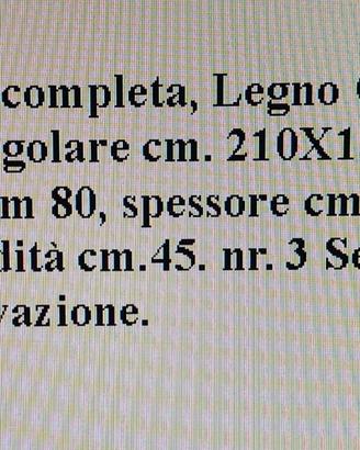 Tavolo,panca, sedie e credenza