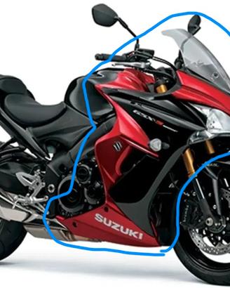 carene anteriori Suzuki GSX-S 1000 F nero rosso