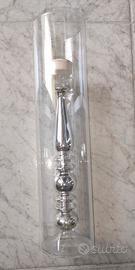 Coppia di candelabri porta candela in vetro 