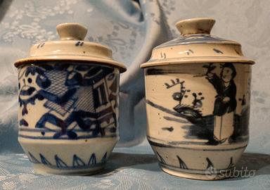 Coppia antiche jars Cinesi cm 12,5