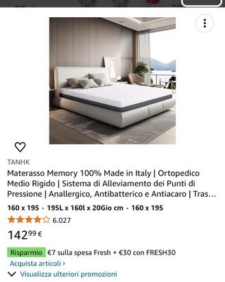 Materasso 195x160