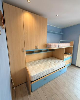 Letto a ponte completa con scrivania