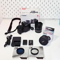 Canon EOS M50 + EF-M 15-45m + Adattatore + filtri