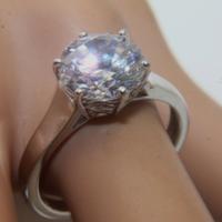 Splendido anello solitario argento gemma CZ