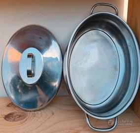 Pentola ovale in acciaio inox 18/10 Vintage 34x25