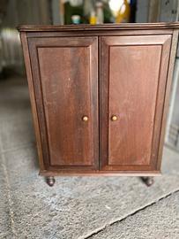 Mobile piccolo legno marrone 2 ande 2 mensole vetr