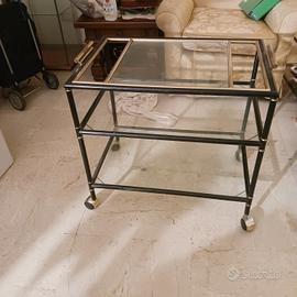 Tavolino ottone e cristallo