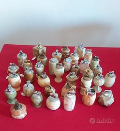 Lotto di 36 accendini da tavolo  in pietra onice.