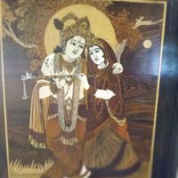 QUADRO LEGNO INTARSIATO RADHA KRISHNA QUADRI