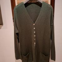 cardigan donna verde salvia misto cotone M over