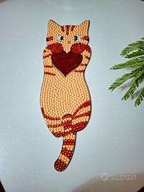 segnalibro Gatto rosso con cuore