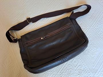 Borsa a tracolla da ufficio in vera pelle